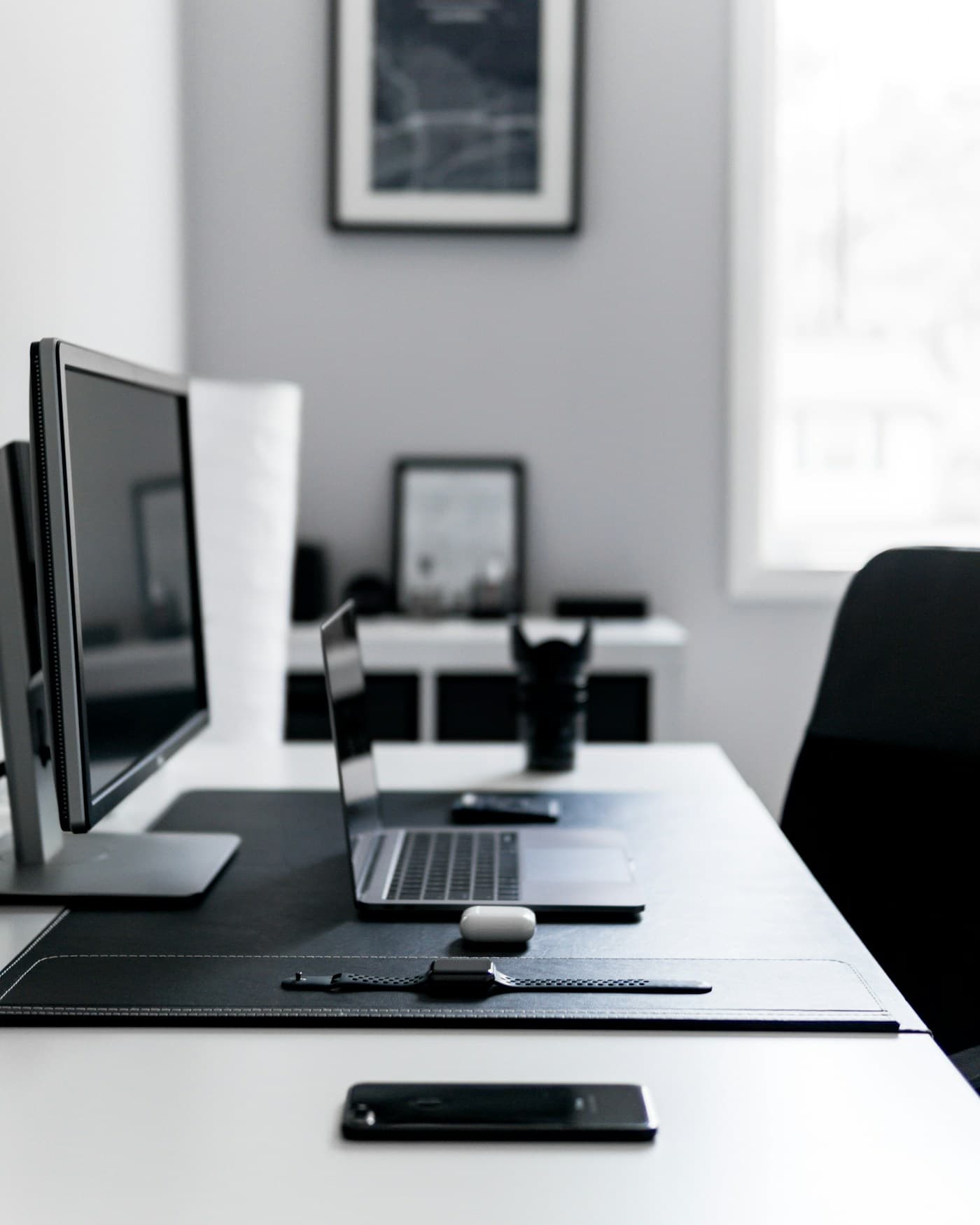 Laptop on an office desk